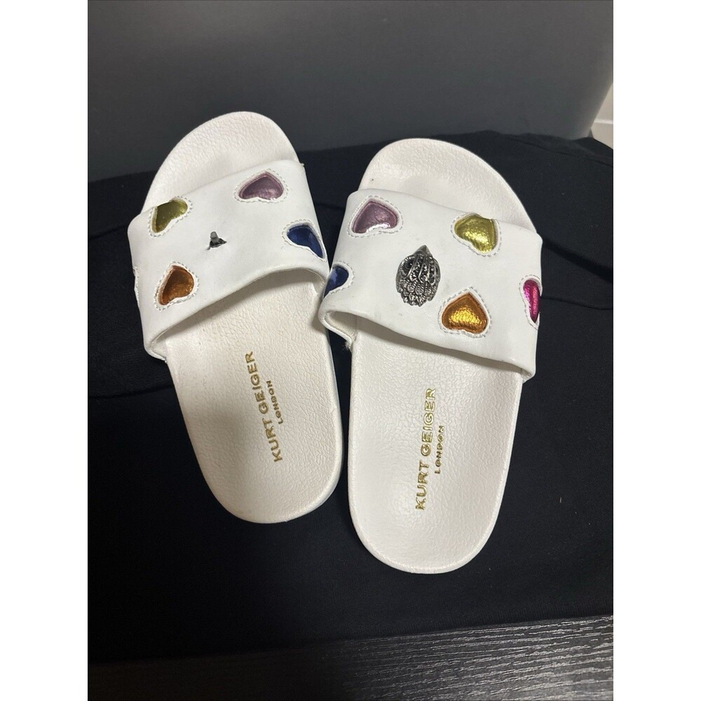 Kurt Geiger Mini Meena Eagle Slide Sandal USA 11 Kids With Flaw